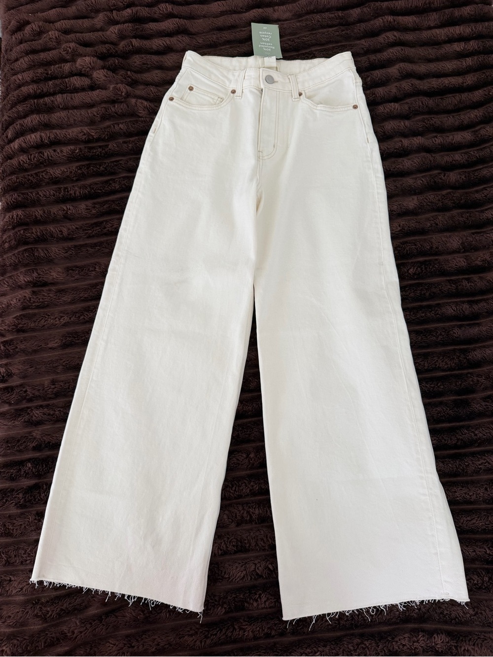 H&M Wide Leg High-Rise White Jeans for Women